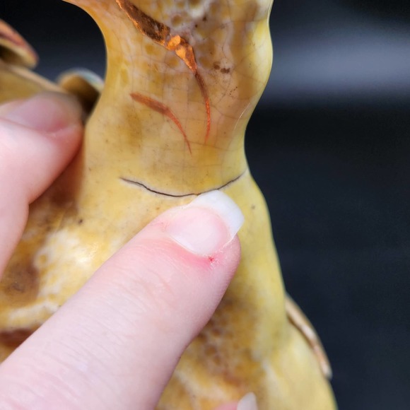 19th Century English Majolica Polychrome Moon Flask Pottery Vase READ - Picture 14 of 15